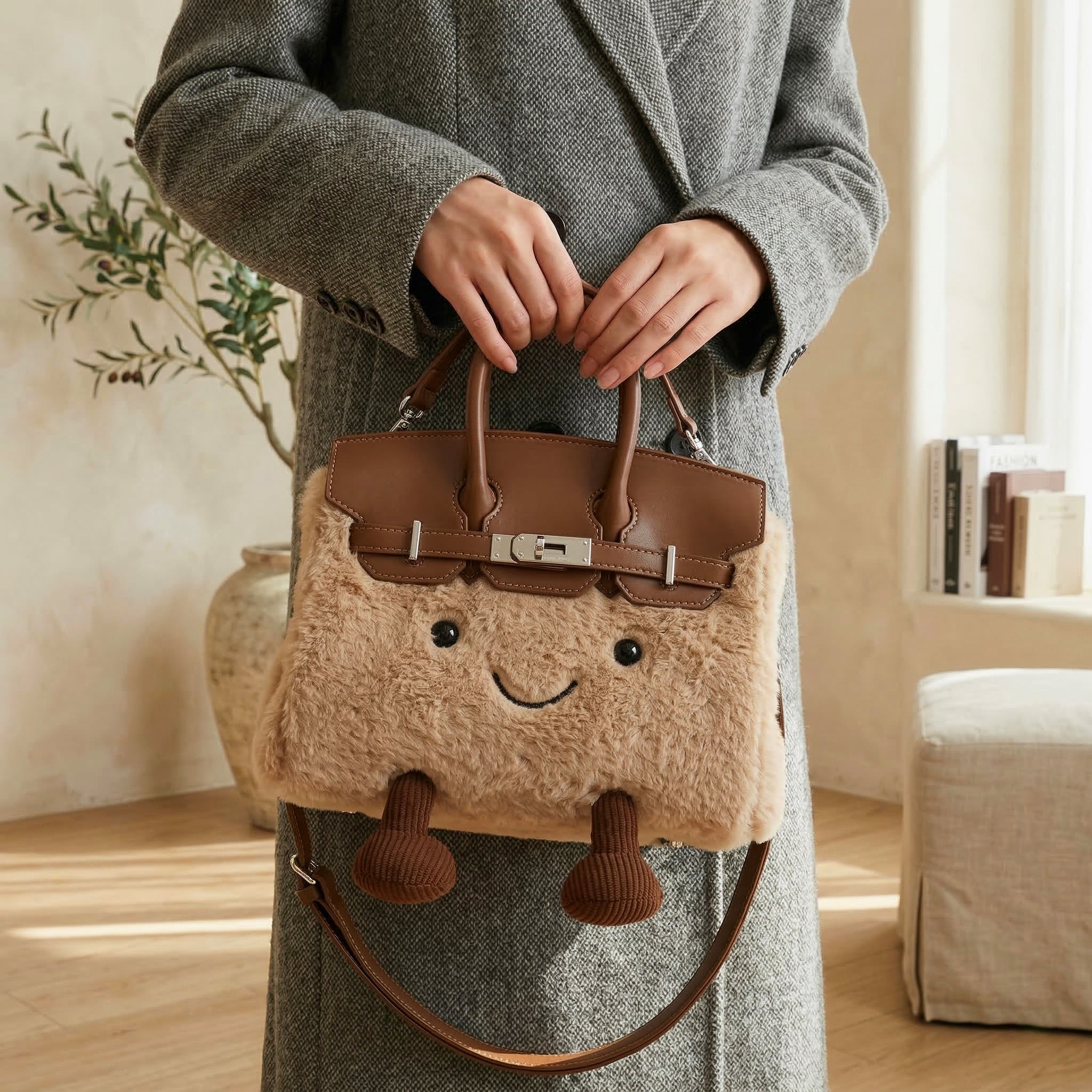 Fluffy Birkin Bag (Braun)