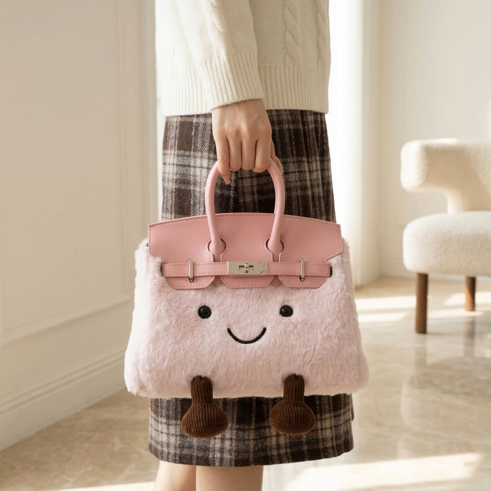Fluffy Birkin Bag (Pink)
