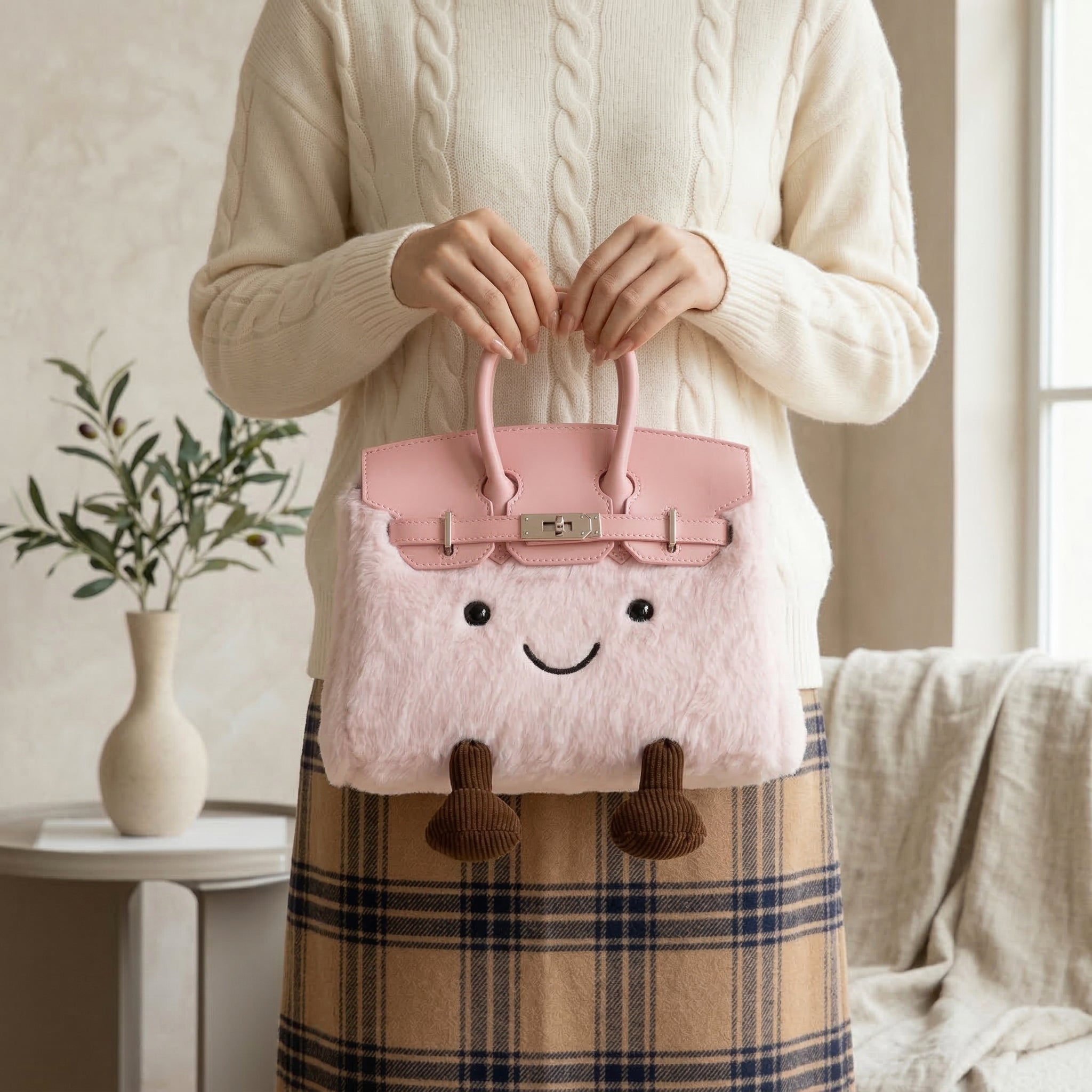 Fluffy Birkin Bag (Pink)