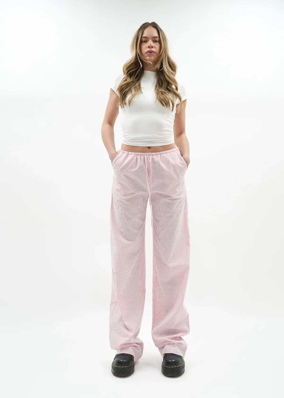 "Hannah" Leinenhose Rosa