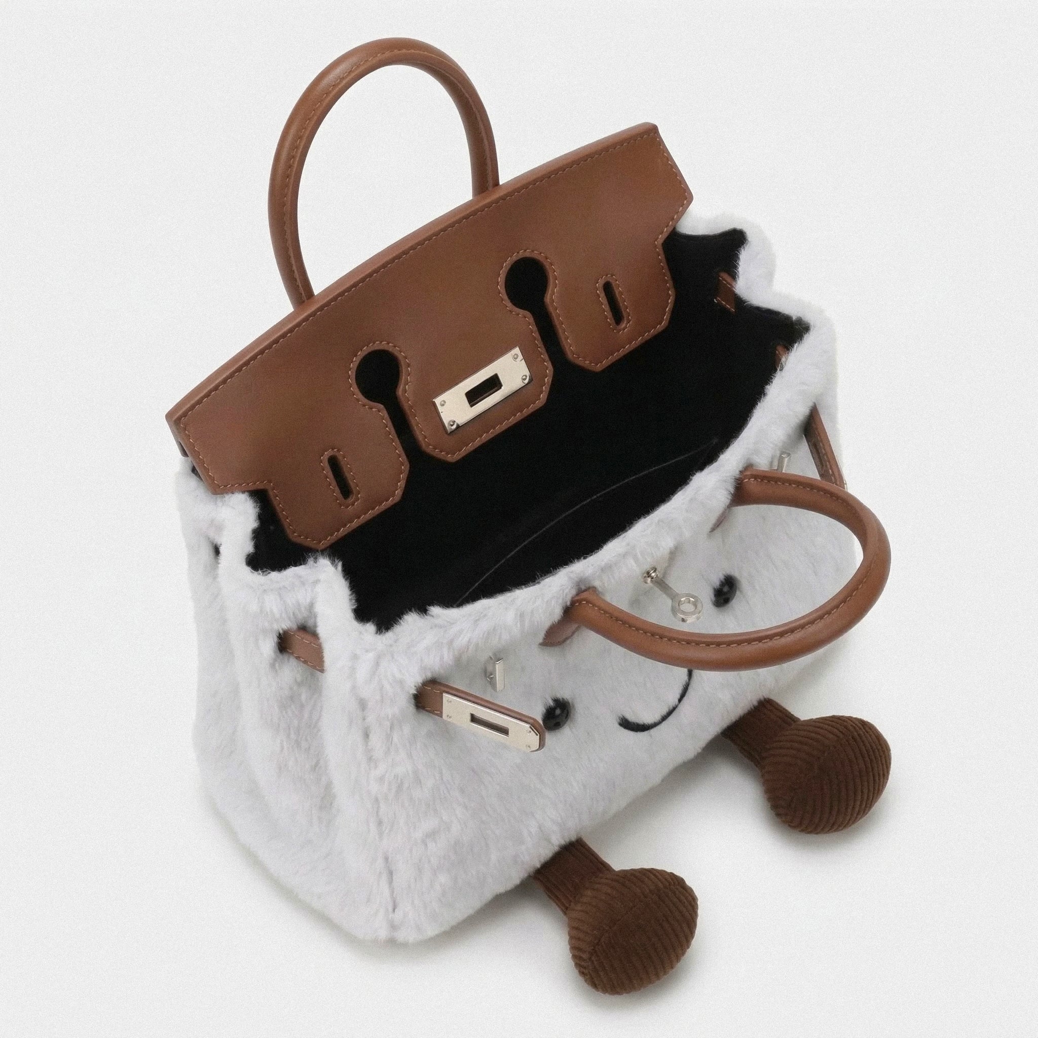 Fluffy Birkin Bag (Grau)