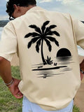 Herren Grafik-Muster T-Shirt, Strand Sommer Lose Passform Kurzarm