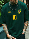 Herren Grafik T-Shirt, Retro Brasilien Fußballtrikot - Legendäres Design