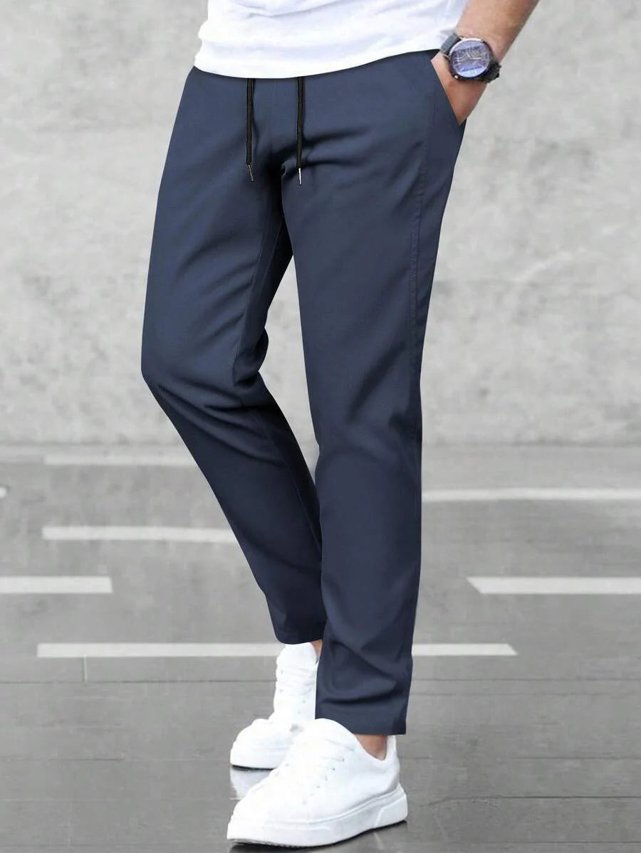 Manfinity Homme Herren einfarbige Hose mit Kordelzug in der Taille, Lässig