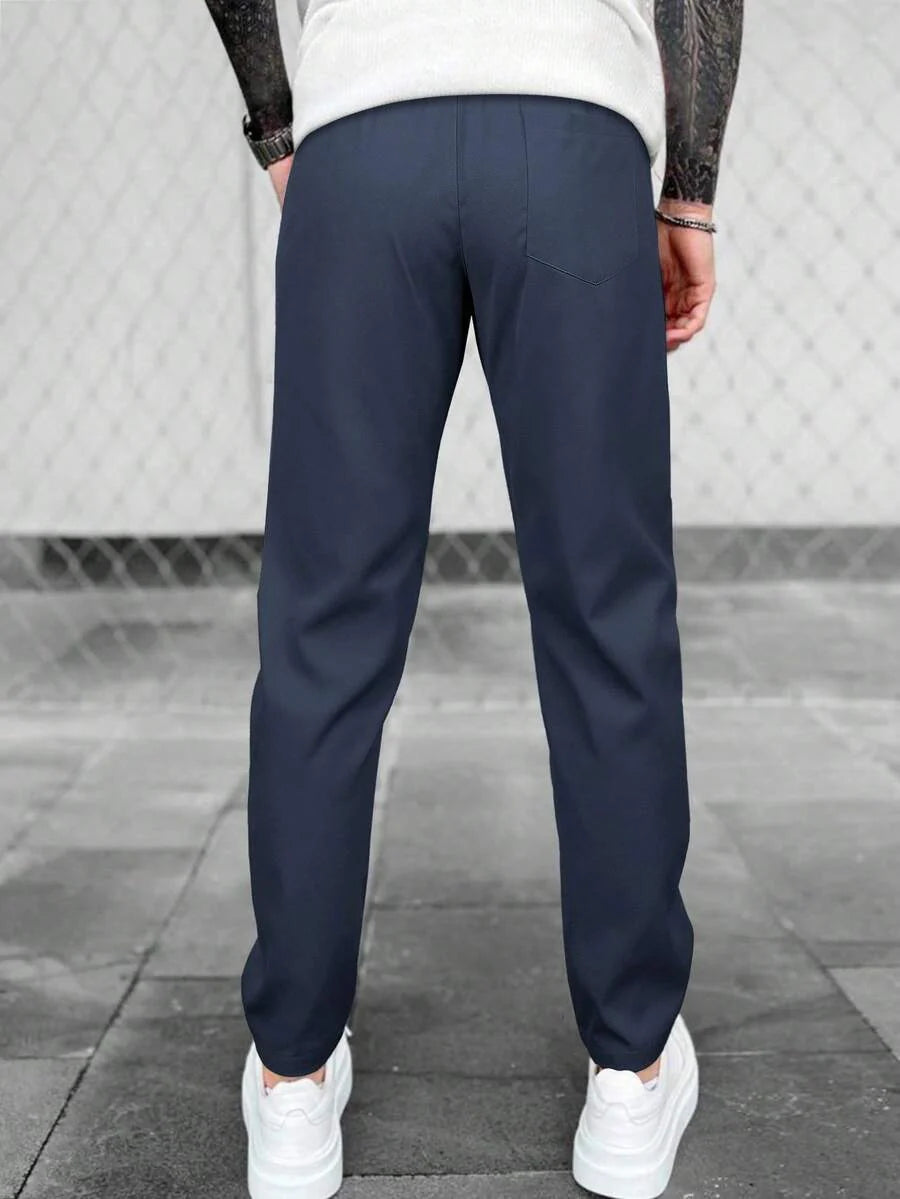 Manfinity Homme Herren einfarbige Hose mit Kordelzug in der Taille, Lässig