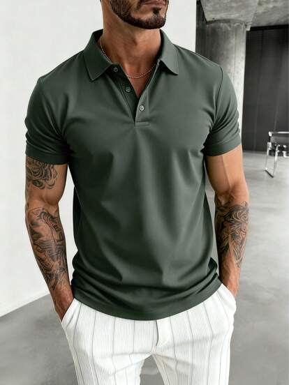GRDR Herren Mode Kurzarm Lässig Pendler Poloshirt