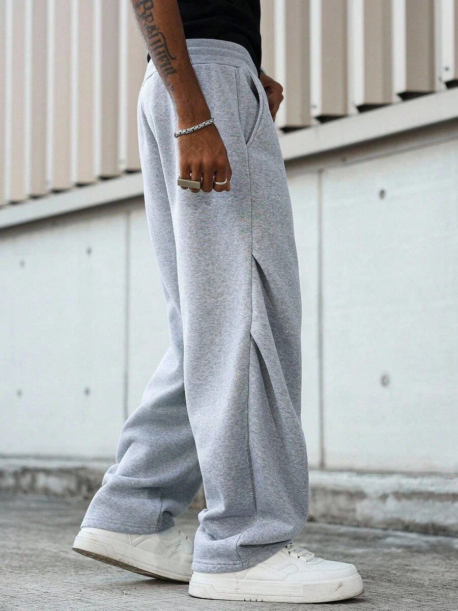Manfinity Hypemode Herren einfarbige Jogginghose mit Tasche und Kordelzug in der Taille, Lässig